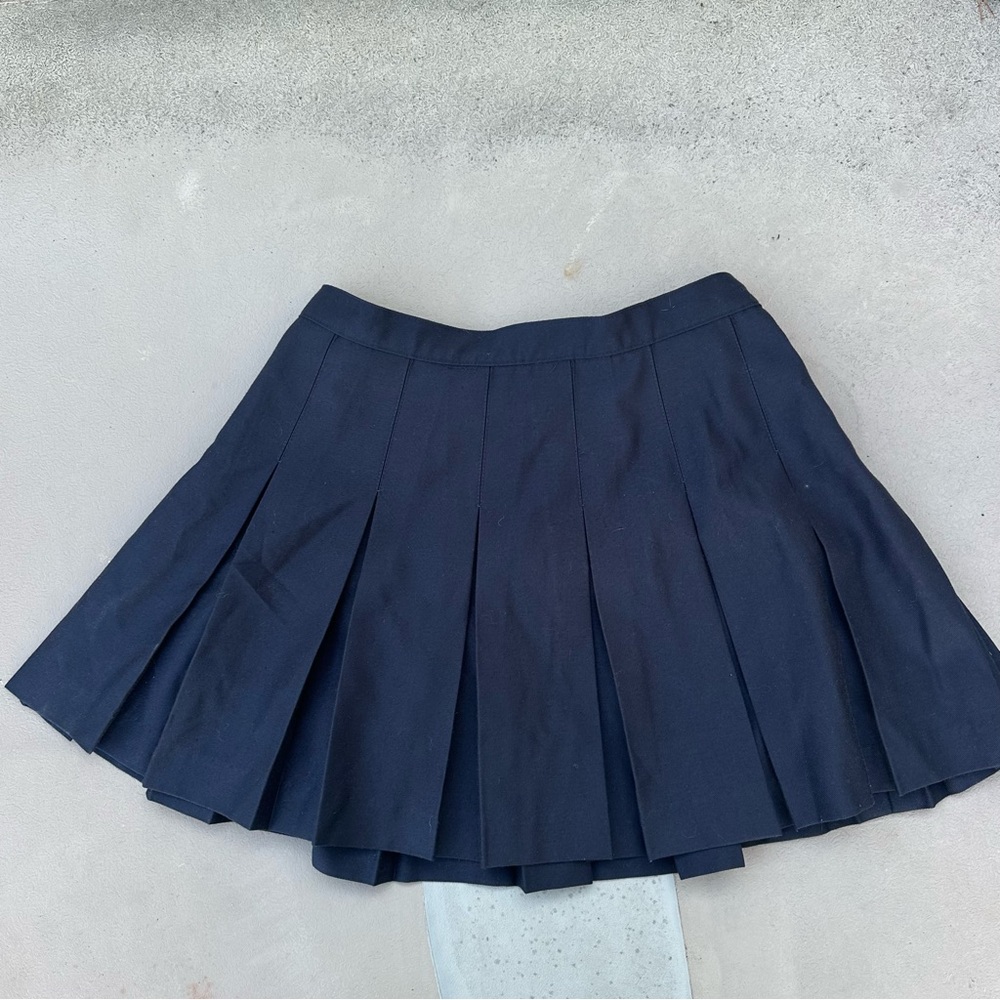Classic Navy Blue Pleated Skirt